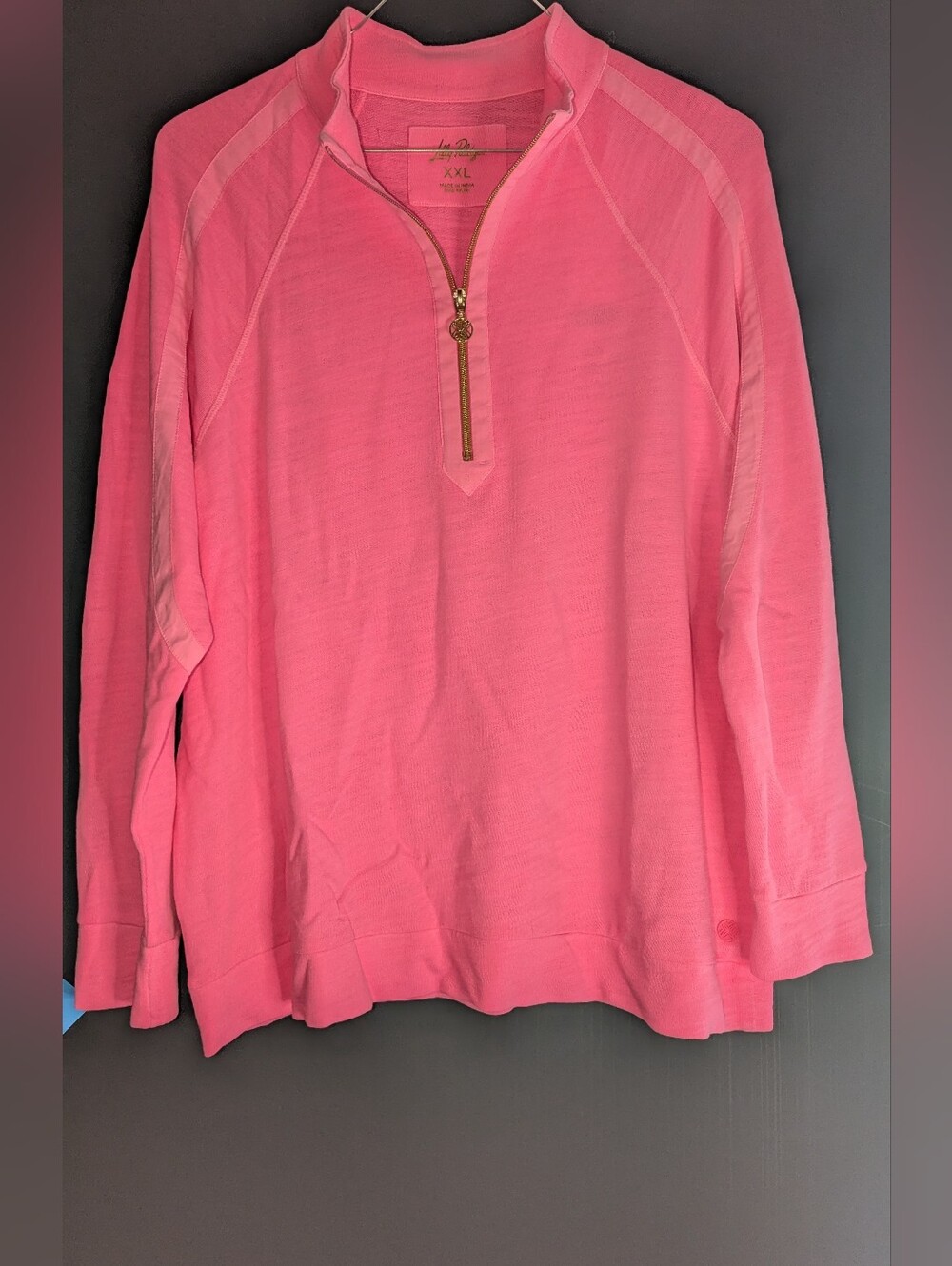 Lilly Pulitzer XXL Ashlee Pullover half zip in Cherry Blossom Pink Nwt